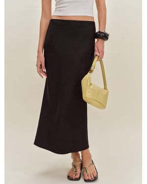 Reformation Layla Linen Skirt - Black