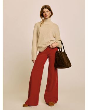 Reformation Eden Wide Leg Corduroy Pants - Orange