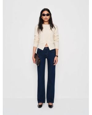 Reformation Elton Mid Rise Super Stretch Straight Jeans Denim - Blue