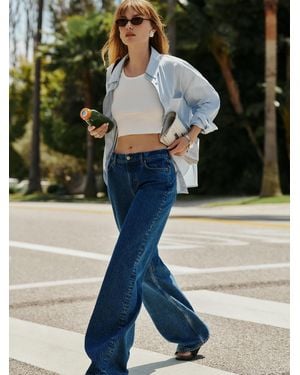 Reformation Cary Low Rise Slouchy Wide Leg Jeans Denim - Blue