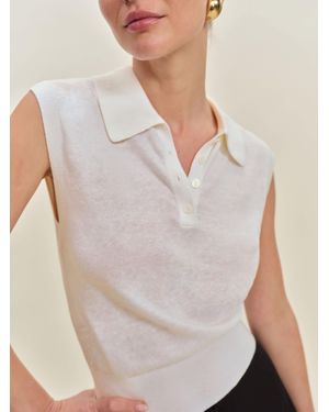 Reformation Carrie Linen Cotton Polo - Natural