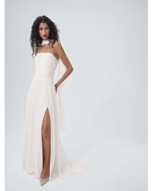 Reformation Aniela Silk Chiffon Dress - White
