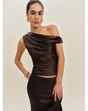 Reformation Hera Silk Top - Black
