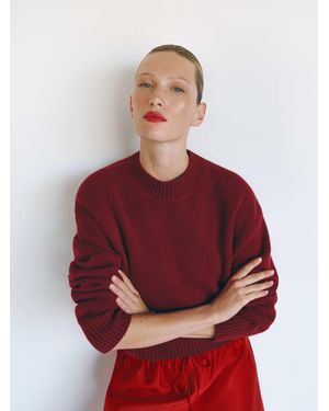 Reformation Remy Regenerative Wool Crew Sweater - Red