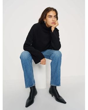 Reformation Robbie Ankle Boot Stretch Leather 5 - Blue