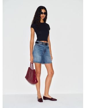 Reformation Saige High Rise 4" Jean Shorts - Blue