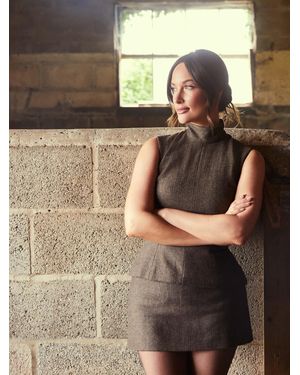 Reformation Buxton Skirt Herringbone 10 - Multicolour