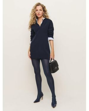Reformation Swedish Stockings Sanna Glossy Tights - Blue