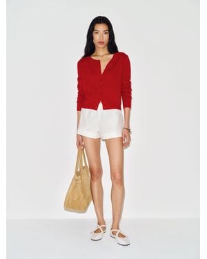 Reformation Clara Cashmere Crew Cardigan - Red