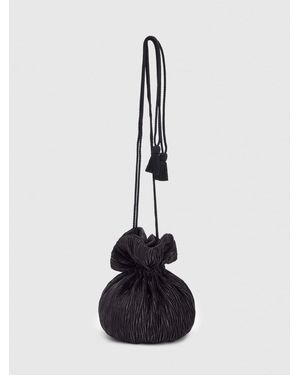 Reformation Aphrodite Pleated Pouch Plisse Satin - Natural