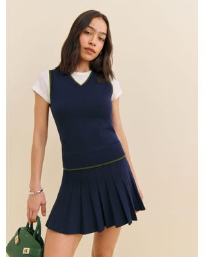 Reformation Blair Cotton Sweater Dress - Blue