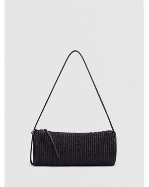 Reformation Simona Cylinder Bag Raffia - White