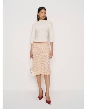 Reformation Layla Knee Length Skirt 12 - Natural