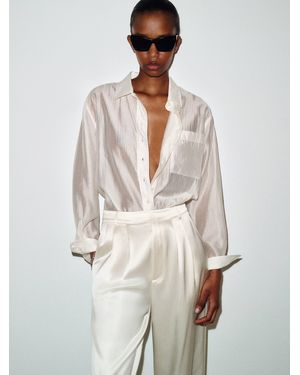 Reformation Eli Oversized Shirt Sheer - White
