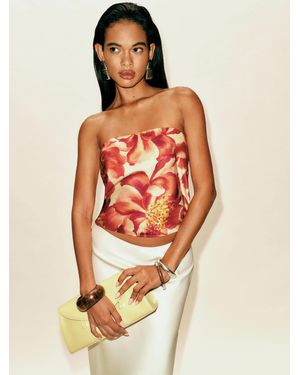 Reformation Spritz Silk Top - Orange