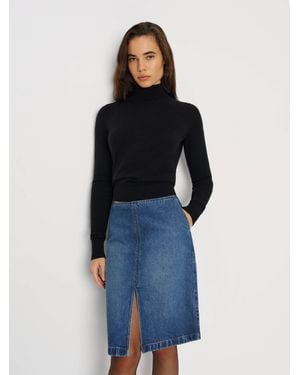Reformation Misty Stretch Mid Rise Skirt - Blue