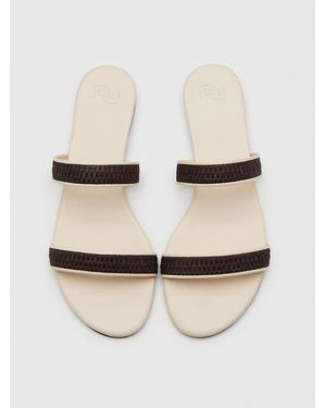 Reformation Lenora Flat Sandal Chocolate Raffia 5 - Natural