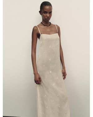 Reformation Fabiana Dress Embellished - Natural