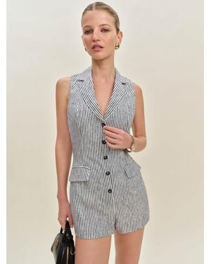 Reformation Leila Linen Romper - White