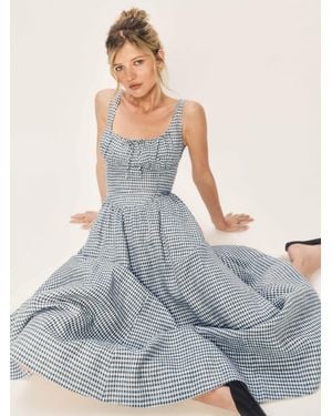 Reformation Balia Linen Dress - Blue