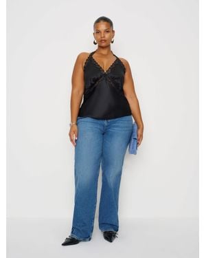 Reformation Monica Silk Top Es - Blue