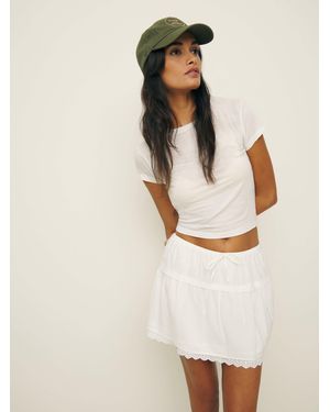 Reformation Tavia Skirt Lace 4 - Natural