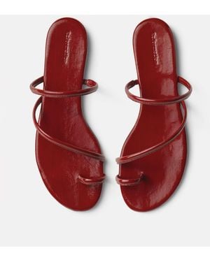 Reformation Ludo Toe Ring Strappy Flat Sandal 5 - Red