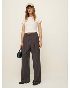 Reformation Petites Alex Mid Rise Pant - Natural