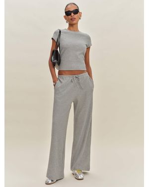 Reformation Olina Knit Pant Heather Waffle - Natural