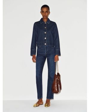 Reformation Mazy Cropped Denim Jacket - Blue