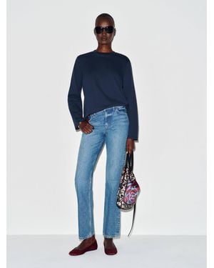 Reformation Asher Oversized Long Sleeve T-Shirt - Blue