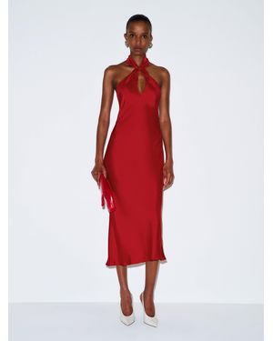 Reformation Meli Silk Twill Dress 0 - Red