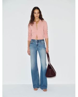 Reformation Caspia Cashmere Cropped Cardigan - Blue