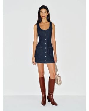 Reformation Catherine Denim Mini Dress 0 - Blue