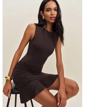 thermal knit dresses Vintage Thermal Midi Dress in Umber main image 0