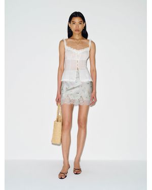 Reformation Carolina Silk Mini Skirt - White