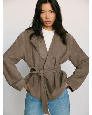 Reformation Veda Jaden Cropped Trench Coat - Brown