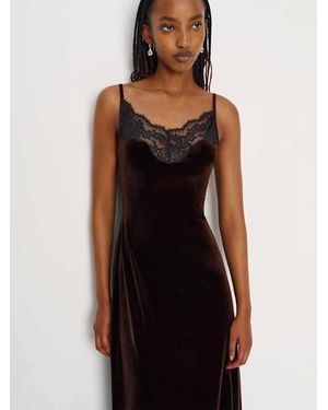 Reformation Isa Knit Dress Velvet in Red | Lyst