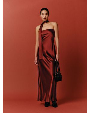 Reformation Oren Silk Dress - Red