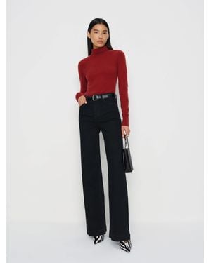 Reformation Bex Super Stretch High Rise Wide Leg Jeans - Red