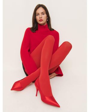 Reformation Swedish Stockings Olivia Premium Tights Sharp - Red