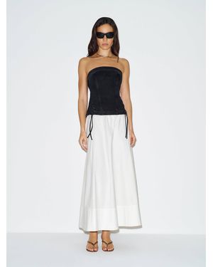 Reformation Gabbriette Stretch Denim Top 0 - White