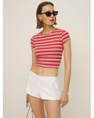Reformation June Low Rise Linen Short 0 - Pink