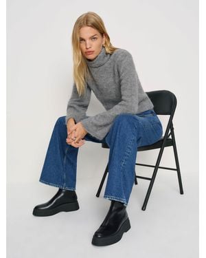 Reformation Nadira Ankle Boot Leather 6 - Blue