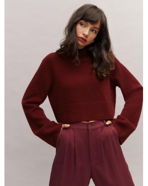 Reformation Garrett Cashmere Cropped Turtleneck - Red