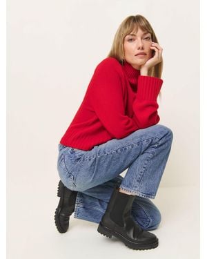 Reformation Katerina Lug Sole Chelsea Boot Tumbled 5 - Black