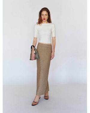 Reformation Lydia Linen Skirt - White
