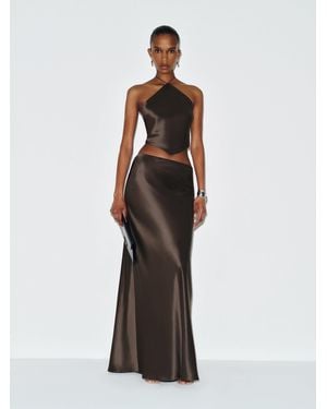 Reformation Effie Silk Two Piece Pearl - White