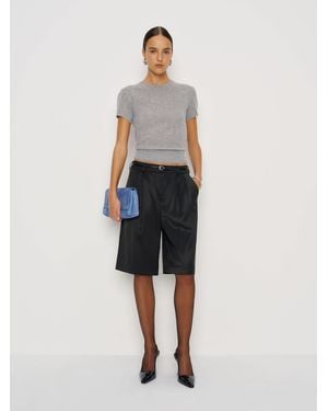 Reformation Drew Satin Short - Black