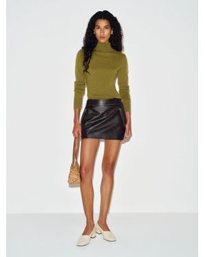 Reformation Veda Micah Leather Skirt 0 - Green